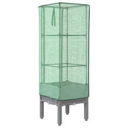 Jardinière surélevée avec housse aspect rotin 40x40x140 cm 532128532128