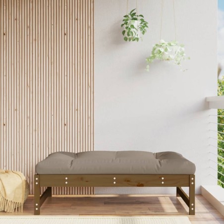 Repose-pied de jardin 120x80 cm marron miel bois de pin massif 532129532129
