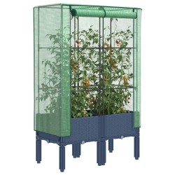 Jardinière surélevée avec housse aspect rotin 80x40x140 cm 532131532131