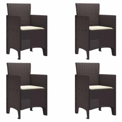 Chaise de jardin 4 pcs Marron 53 x 49 x 85 cm Polypropylène 532136532136