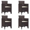 Chaise de jardin 4 pcs Marron 53 x 49 x 85 cm Polypropylène 532136532136