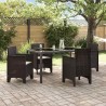 Chaise de jardin 4 pcs Marron 53 x 49 x 85 cm Polypropylène 532136532136