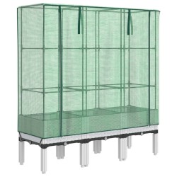 Jardinière surélevée avec housse aspect rotin 120x40x140 cm 532138532138