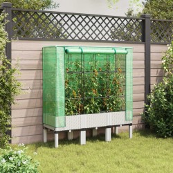 Jardinière surélevée avec housse aspect rotin 120x40x140 cm 532138532138