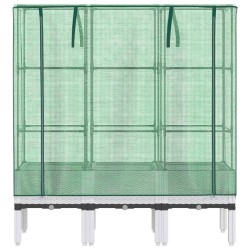 Jardinière surélevée avec housse aspect rotin 120x40x140 cm 532138532138