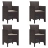 Chaise de jardin 4 pcs Marron 53 x 49 x 85 cm Polypropylène 532141532141