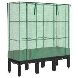 Jardinière surélevée avec housse aspect rotin 120x40x140 cm 532142532142