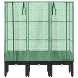 Jardinière surélevée avec housse aspect rotin 120x40x140 cm 532142532142