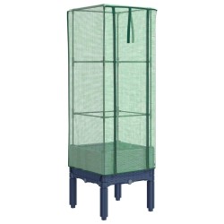 Jardinière surélevée avec housse aspect rotin 40x40x140 cm 532143532143