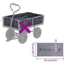 Bâche de chariot de jardin Gris foncé 81x41x21 cm Tissu 532144532144