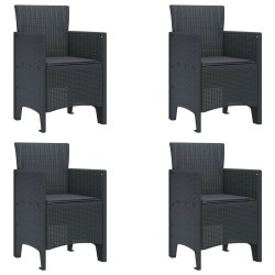 Chaise de jardin 4 pcs Anthracite 53 x 49 x 85 cm Polypropylène 532148532148