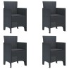 Chaise de jardin 4 pcs Anthracite 53 x 49 x 85 cm Polypropylène 532148532148