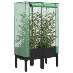 Jardinière surélevée avec housse aspect rotin 80x40x140 cm 532150532150