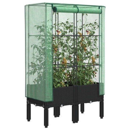 Jardinière surélevée avec housse aspect rotin 80x40x140 cm 532150532150