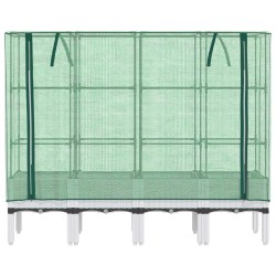 Jardinière surélevée avec housse aspect rotin 160x40x140 cm 532151532151