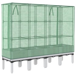 Jardinière surélevée avec housse aspect rotin 160x40x140 cm 532151532151