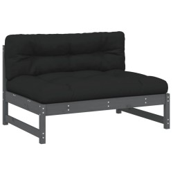 Canapé central 120x80 cm gris bois de pin massif 532152532152