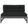 Canapé central 120x80 cm gris bois de pin massif 532152532152
