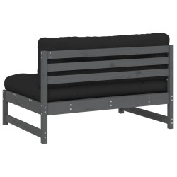 Canapé central 120x80 cm gris bois de pin massif 532152532152