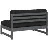 Canapé central 120x80 cm gris bois de pin massif 532152532152