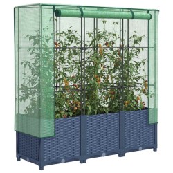 Jardinière surélevée avec housse aspect rotin 120x40x138 cm 532153532153
