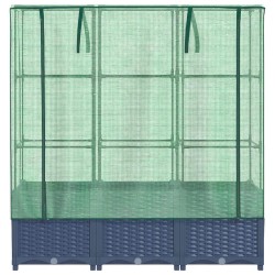 Jardinière surélevée avec housse aspect rotin 120x40x138 cm 532153532153