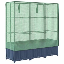 Jardinière surélevée avec housse aspect rotin 120x40x138 cm 532153532153