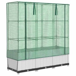 Jardinière surélevée avec housse aspect rotin 120x40x138 cm 532156532156
