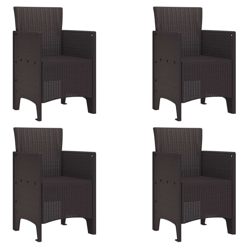 Chaise de jardin 4 pcs Marron 53 x 49 x 85 cm Polypropylène 532157532157