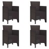 Chaise de jardin 4 pcs Marron 53 x 49 x 85 cm Polypropylène 532157532157