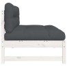 Canapé central 120x80 cm blanc bois de pin massif 532158532158