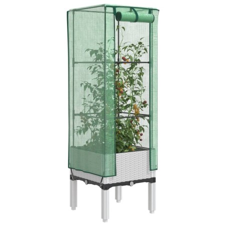 Jardinière surélevée avec housse aspect rotin 40x40x140 cm 532160532160
