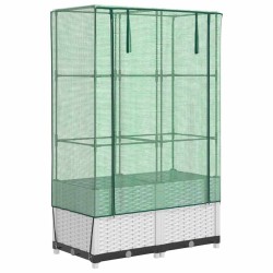 Jardinière surélevée avec housse aspect rotin 80x40x138 cm 532163532163