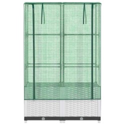 Jardinière surélevée avec housse aspect rotin 80x40x138 cm 532163532163