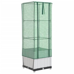 Jardinière surélevée avec housse aspect rotin 40x40x139 cm 532164532164