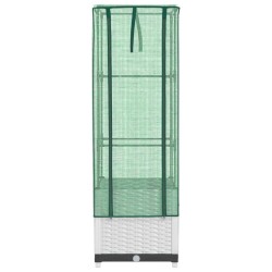 Jardinière surélevée avec housse aspect rotin 40x40x139 cm 532164532164