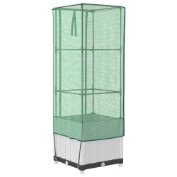 Jardinière surélevée avec housse aspect rotin 40x40x139 cm 532164532164