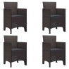 Chaise de jardin 4 pcs Marron 53 x 49 x 85 cm Polypropylène 532165532165