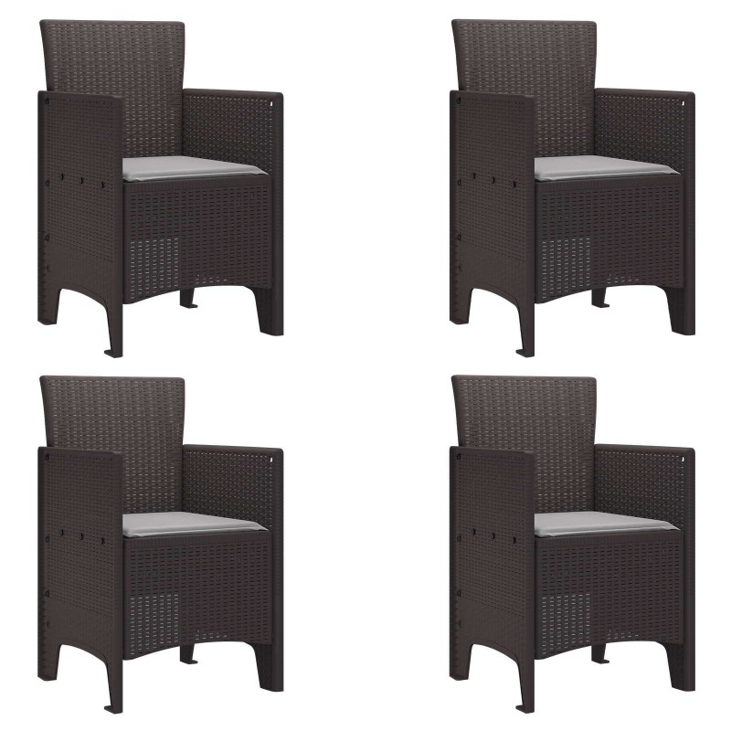 Chaise de jardin 4 pcs Marron 53 x 49 x 85 cm Polypropylène 532166532166