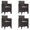 Chaise de jardin 4 pcs Marron 53 x 49 x 85 cm Polypropylène 532166532166
