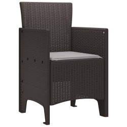 Chaise de jardin 4 pcs Marron 53 x 49 x 85 cm Polypropylène 532166532166