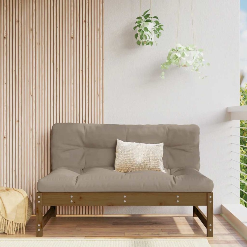 Canapé central 120x80 cm marron miel bois de pin massif 532167532167
