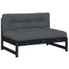 Canapé central 120x80 cm noir bois de pin massif 532168532168