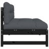 Canapé central 120x80 cm noir bois de pin massif 532168532168