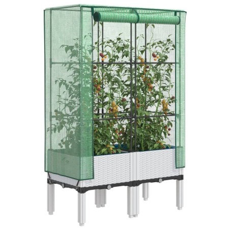 Jardinière surélevée avec housse aspect rotin 80x40x140 cm 532173532173