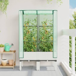 Jardinière surélevée avec housse aspect rotin 80x40x140 cm 532173532173