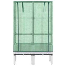 Jardinière surélevée avec housse aspect rotin 80x40x140 cm 532173532173