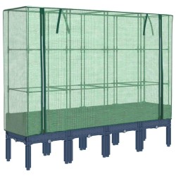 Jardinière surélevée avec housse aspect rotin 160x40x140 cm 532174532174