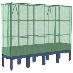 Jardinière surélevée avec housse aspect rotin 160x40x140 cm 532174532174
