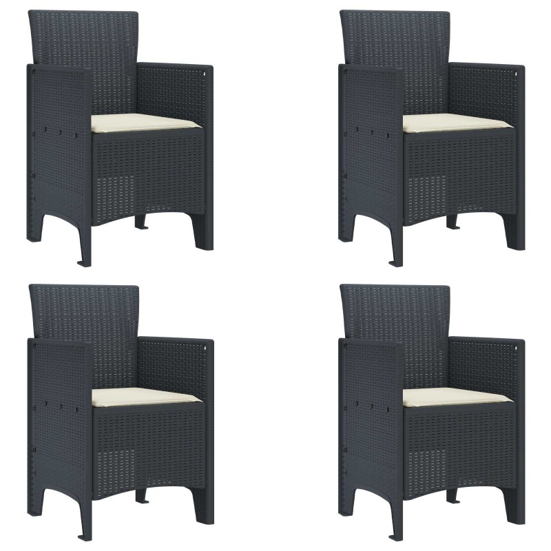 Chaise de jardin 4 pcs Anthracite 53 x 49 x 85 cm Polypropylène 532175532175